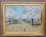 L. Birge Harrison, Almond Tree Blossoms, Oil on Canvas