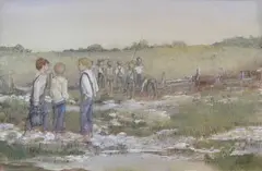 Michael Palmer, Fishing Party, Oil on Canvas