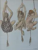 Michael Palmer, Swinging Around, Mixed Media Ink and Tempera on Paper