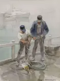 Sortin’ It Out by George Shedd, Watercolor on Paper, offered Aug 2013