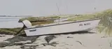 John Austin, White Boat on Beach