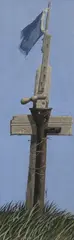 Blue Flag by John Austin, Tempera on Board, offered Aug 2013