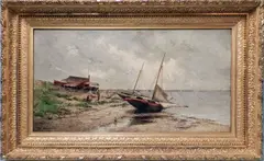 Harbor View of the Vessel Quakeress by Edward Stratton Holloway, Oil on Canvas, offered Sep 2012