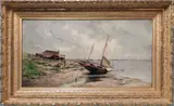 Harbor View of the Vessel Quakeress by Edward Stratton Holloway, Oil on Canvas, offered Sep 2012