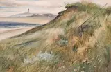 C. Robert Perrin, Squam Head with Sankaty Lighthouse in the Distance, Watercolor on Paper