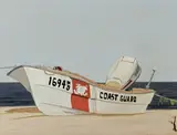 John Austin, Beached Coast Guard Motor Boat,