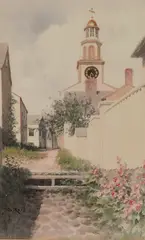 Stone Alley by Jane Brewster Reid, watercolor on paper, offered Jul 2012