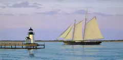 Forrest Anderson Rodts, Sailing Around the Point, Oil on Canvas