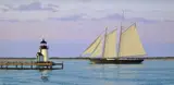 Forrest Anderson Rodts, Sailing Around the Point, Oil on Canvas