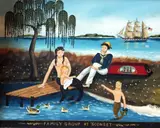 Ralph Cahoon, Family Group at ‘Sconset,, Oil on Masonite