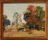 Frank Swift Chase, Autumn Landscape, oil on artist’s board