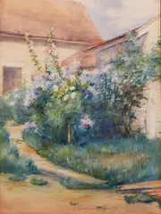 Anne Ramsdell Congdon, Nantucket Summer Garden,, watercolor on paper