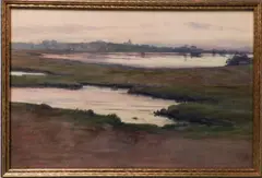 Nantucket Town Skyline View from the Creeks, by Anne Ramsdell Congdon, 1904, watercolor on paper, offered Aug 2012