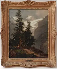 Mountain Forest Scape by William Keith, Oil on Canvas, offered Aug 2012