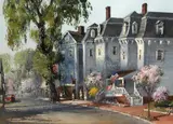 Broad Street – Nantucket by Tom Nicholas, watercolor on paper, offered Aug 2012