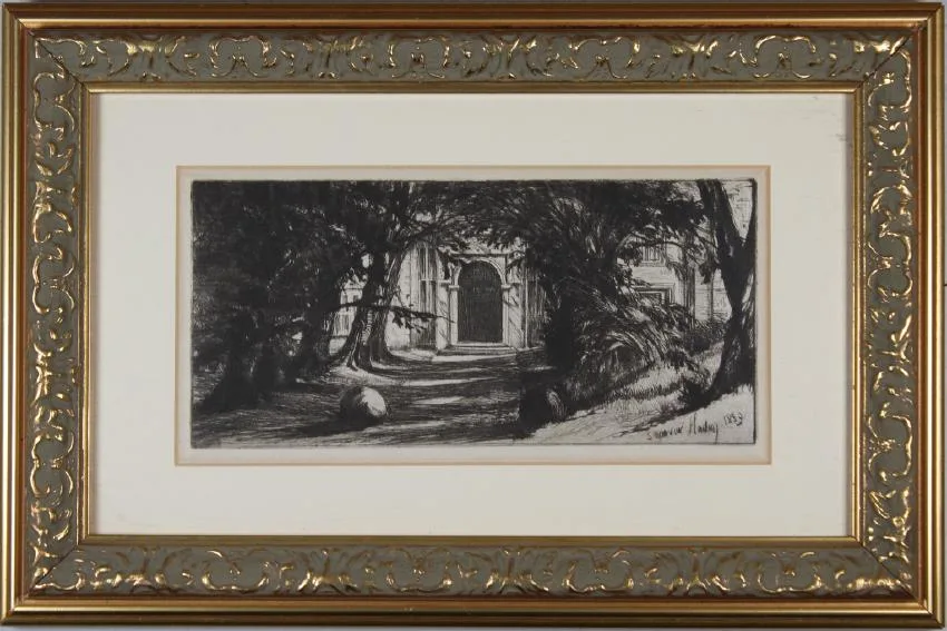Mitton Hall by Francis Seymour Haden, Etching, sold Jul 2018