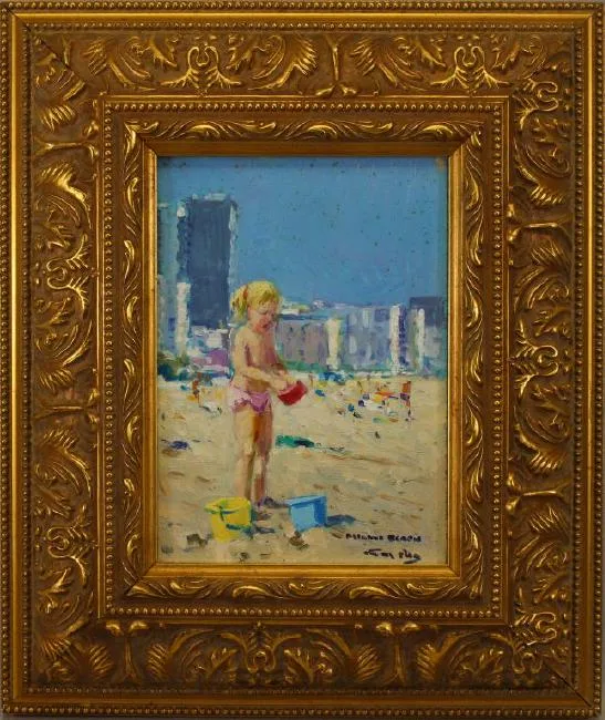 Miami Beach by Niek Van der Plas, Oil on board, offered Jul 2018