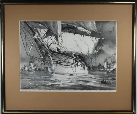 John A. Noble, Guadalhorce Leaves Bayonne Forever, Lithograph