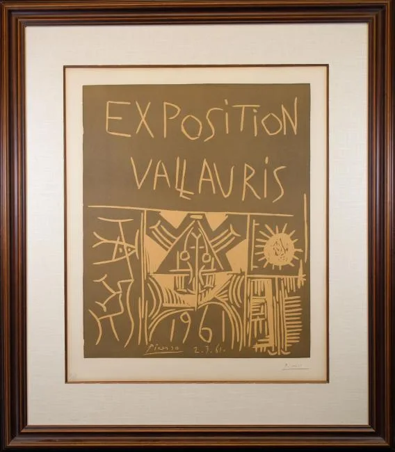 Exposition Vallauris 1961 by Pablo Picasso, Color Linocut, sold Oct 2018