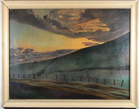 Untitled by Grant Wood, Oil on board, sold Oct 2018