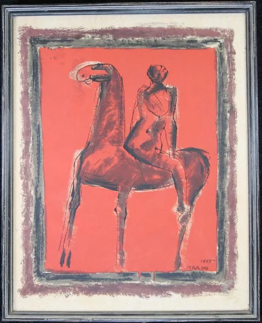 Le Chevalier 1955 by Marino Marini, Lithograph, offered Mar 2019