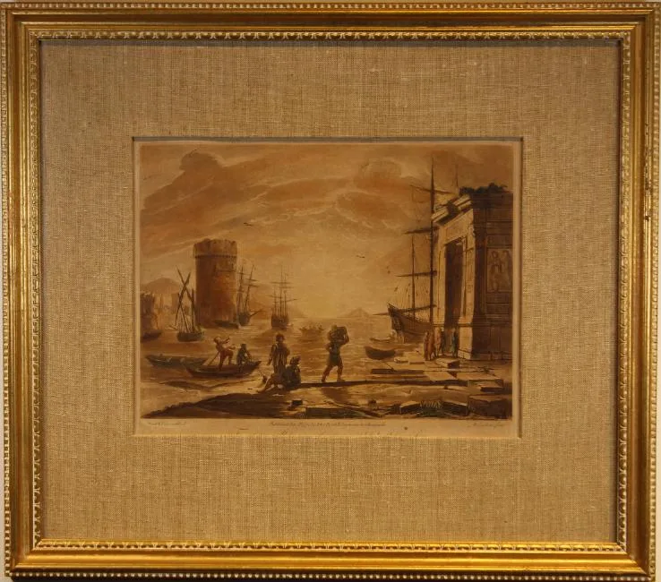 Untitled by Claude Lorrain, Hand Colored Engraving, sold Jul 2019
