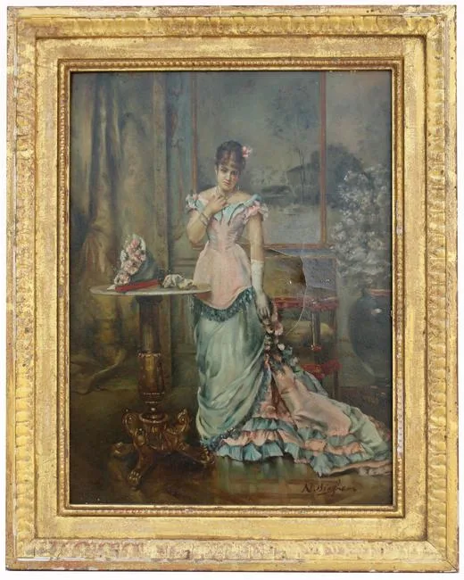 Untitled by N. Henry Bingham, Oil on board, sold Apr 2020