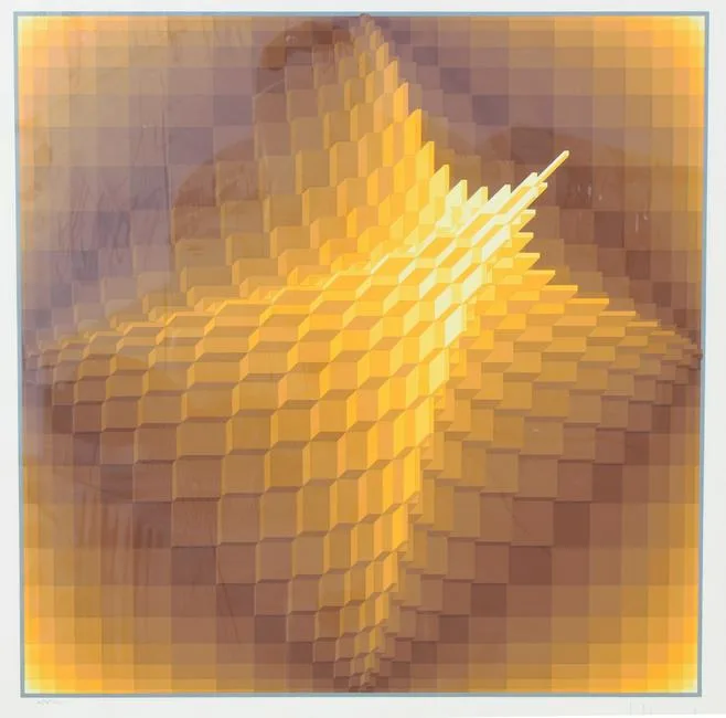 Pyramid by Jean-Pierre Yvaral, Serigraph, sold Jul 2020