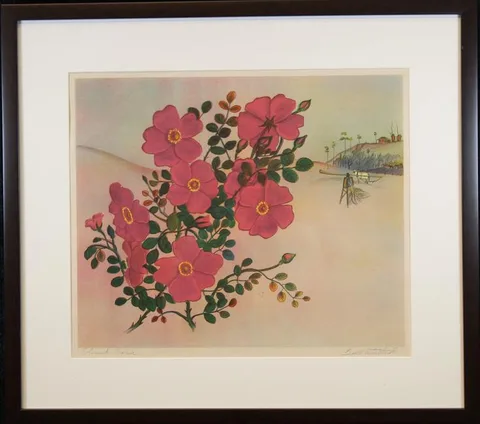 Buell Whitehead, Shrub Rose, Litho