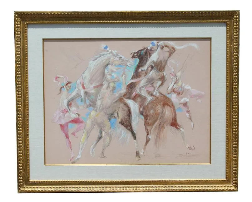 Circus Performers by Jon Corbino, Mixed media, offered Jun 2021