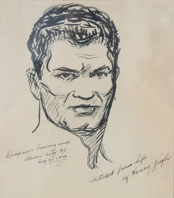 Henry Ziegler, Jack Dempsey, Marker on paper