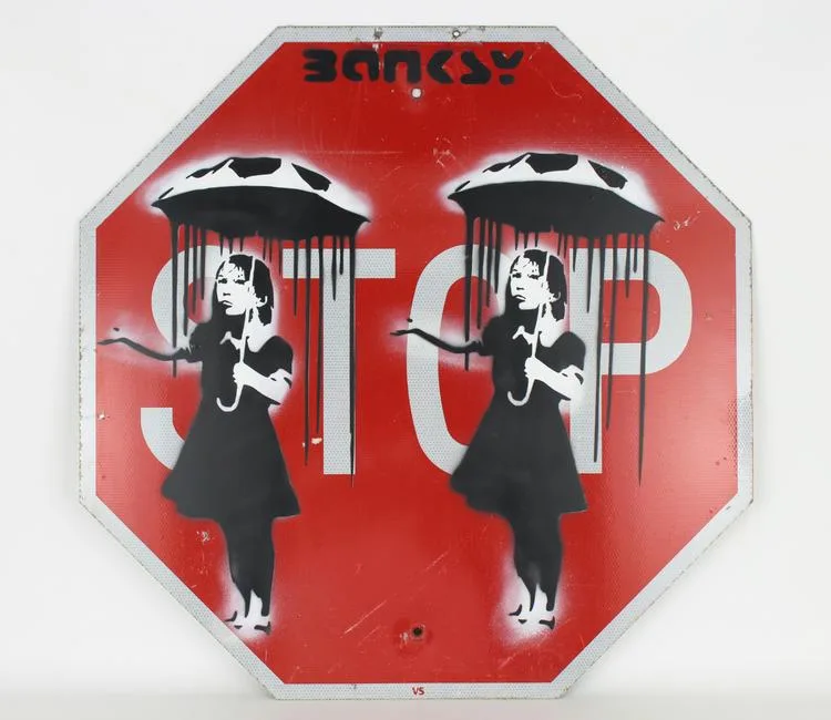 Untitled by Banksy, Spray Paint, sold Aug 2021