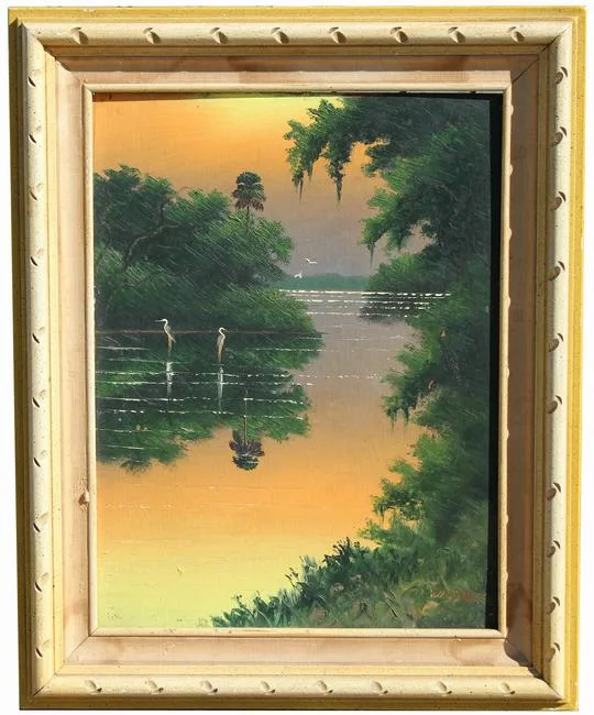 Untitled by Willie Daniels, Oil on Upson Board, sold Apr 2022