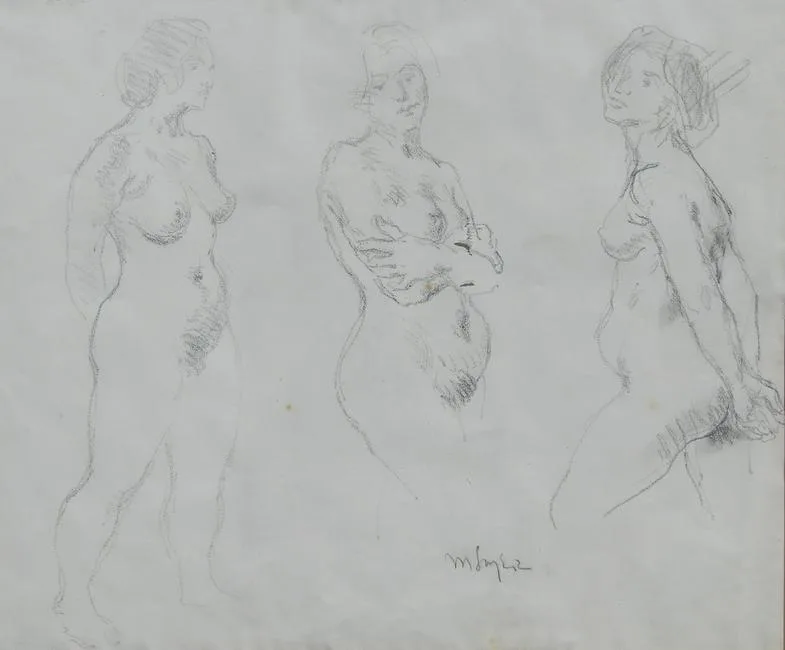 Untitled by Moses Soyer, Charcoal on Paper, offered Apr 2022