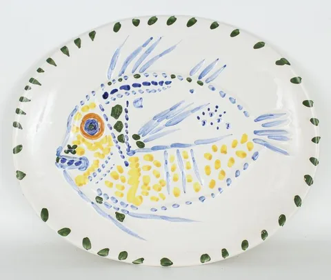 Pablo Picasso, White Ground Fish, Ceramic
