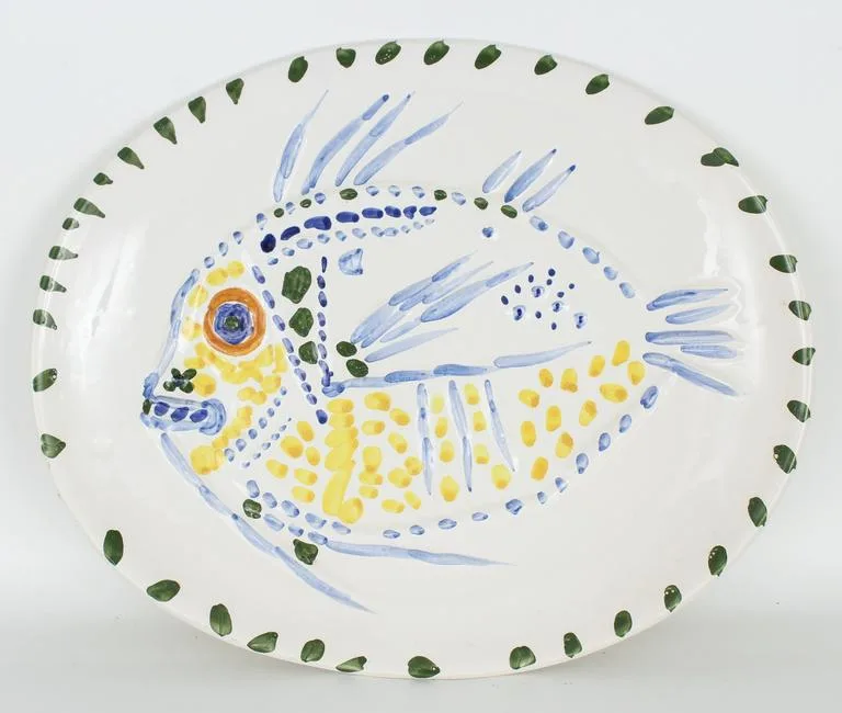 White Ground Fish by Pablo Picasso, Ceramic, sold Jun 2022