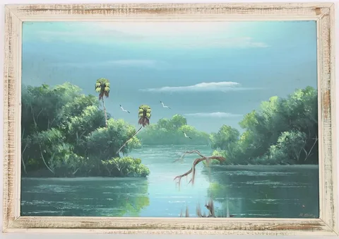 Al Black, Untitled, Oil on upson board