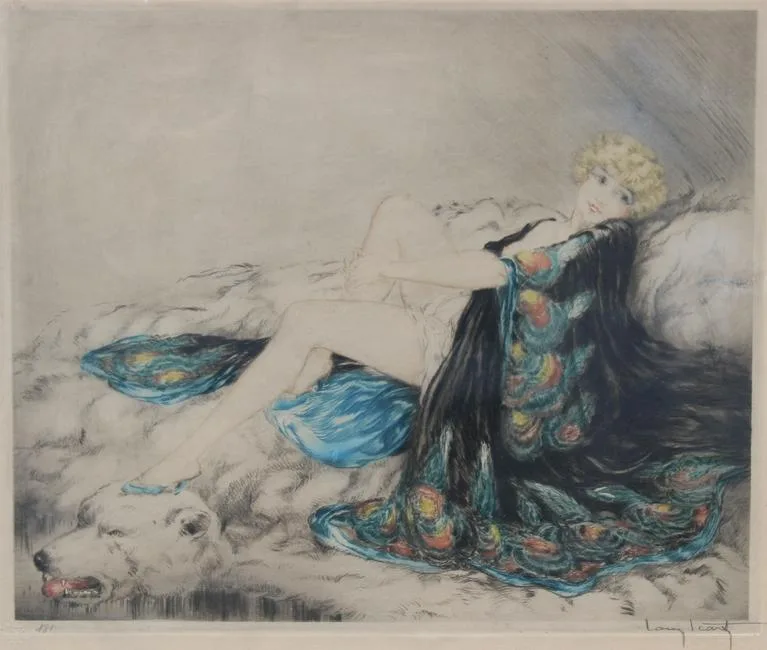 Le Robe de Chine by Louis Icart, Etching, sold Jun 2022