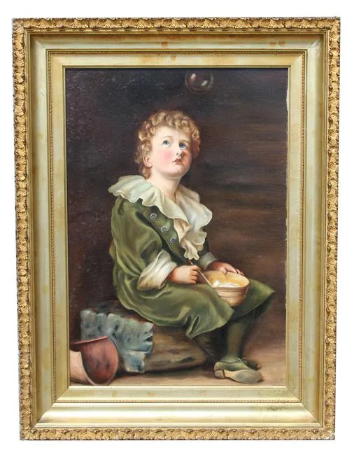 Pears Soap Advertisement by John Everett Millais, Oil on Canvas, sold Jun 2023
