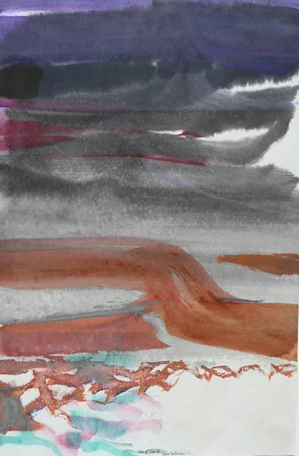 Syd Solomon, Sea of Sand, 1983, Watercolor/Inks/Gouache on Paper