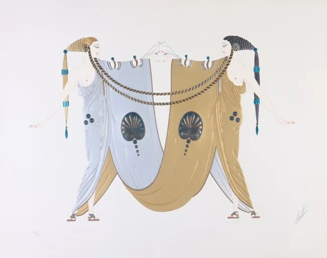 Sisters by Erté, 1987, Serigraph, sold Nov 2023