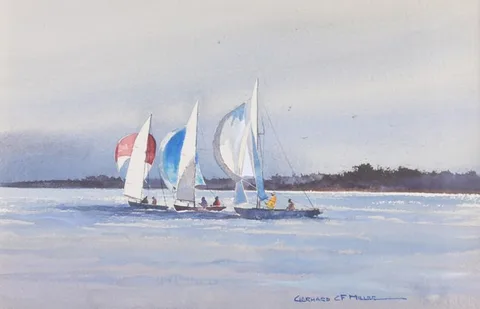 Untitled by Gerhard C. F. Miller, Watercolors, sold Nov 2023
