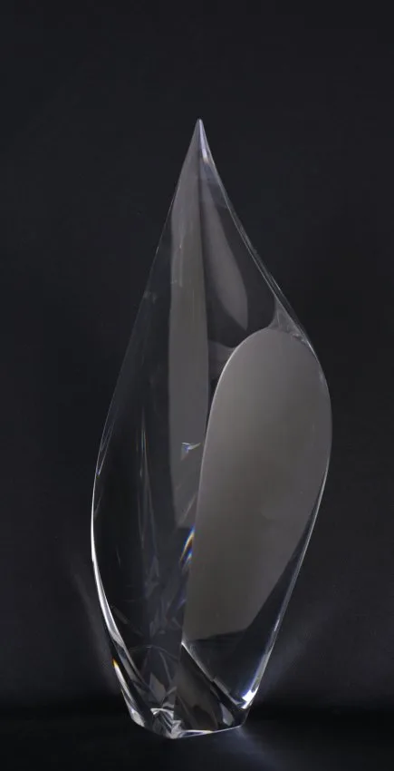 Lotus by Christopher Ries, optical crystal, sold Feb 2024