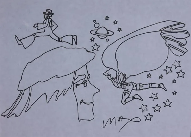Peter Max, Cosmic Series, Marker on Paper