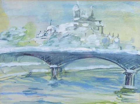 Henri-Edmond Cross, The Seine in front of the Trocadero, Watercolor