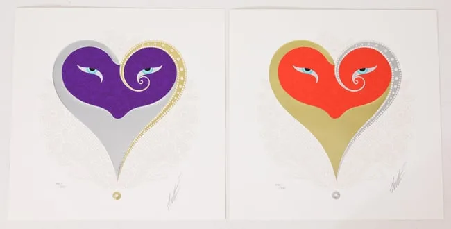 Heart I & II by Erté, 1985, Screenprint, sold Nov 2025