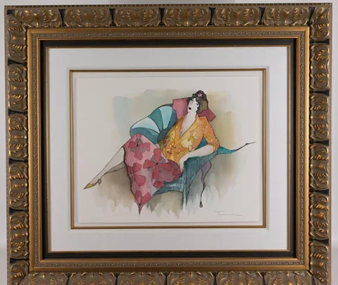 Itzchak Tarkay, Patient Repose, 2007, Mixed Media with Watercolor on Paper