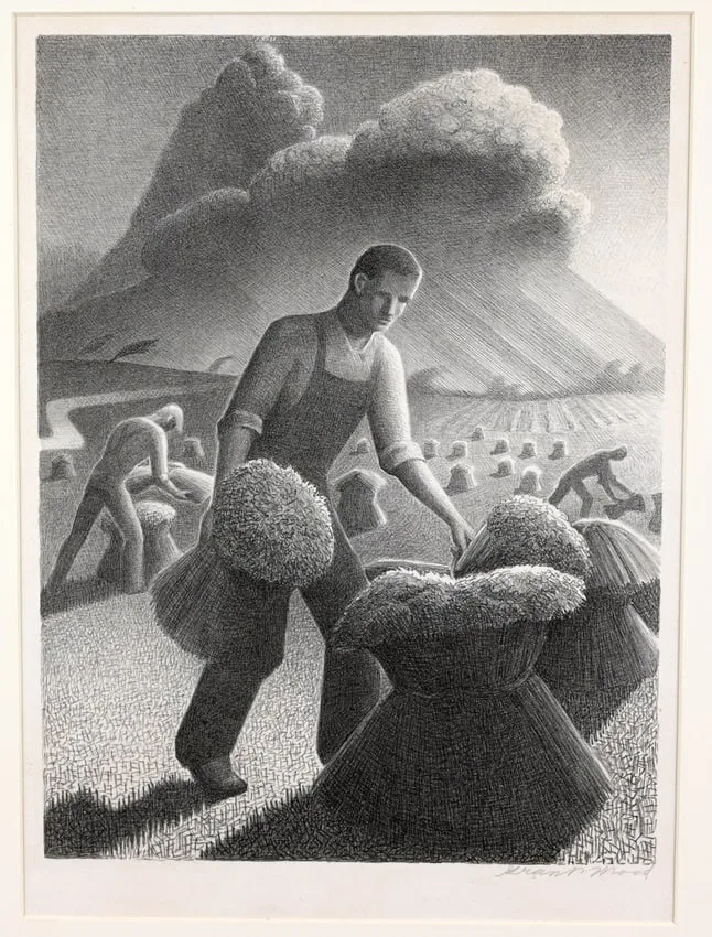 Approaching Storm by Grant Wood, 1940, Lithograph, offered Mar 2026