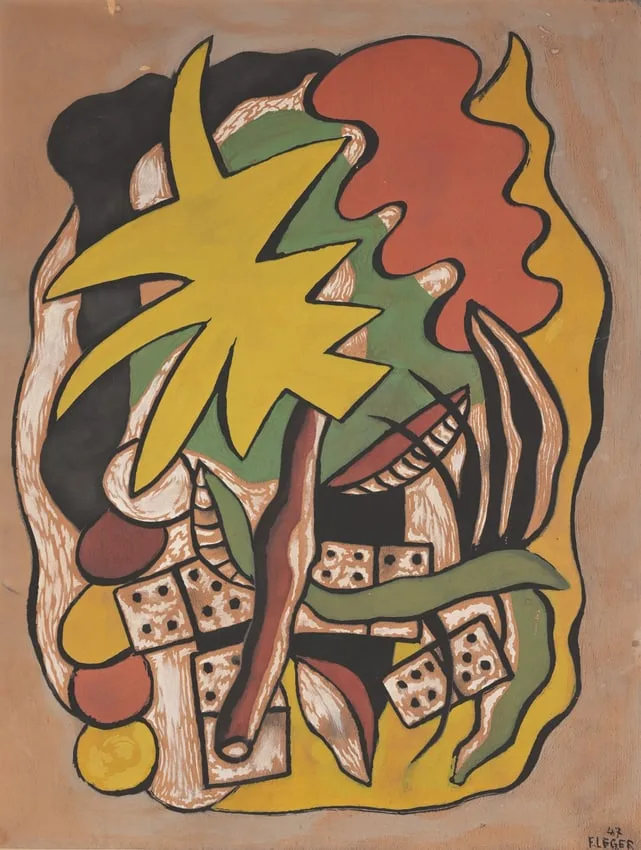 Composition aux Dominos by Fernand Léger, Mixed Media on board, sold Mar 2026