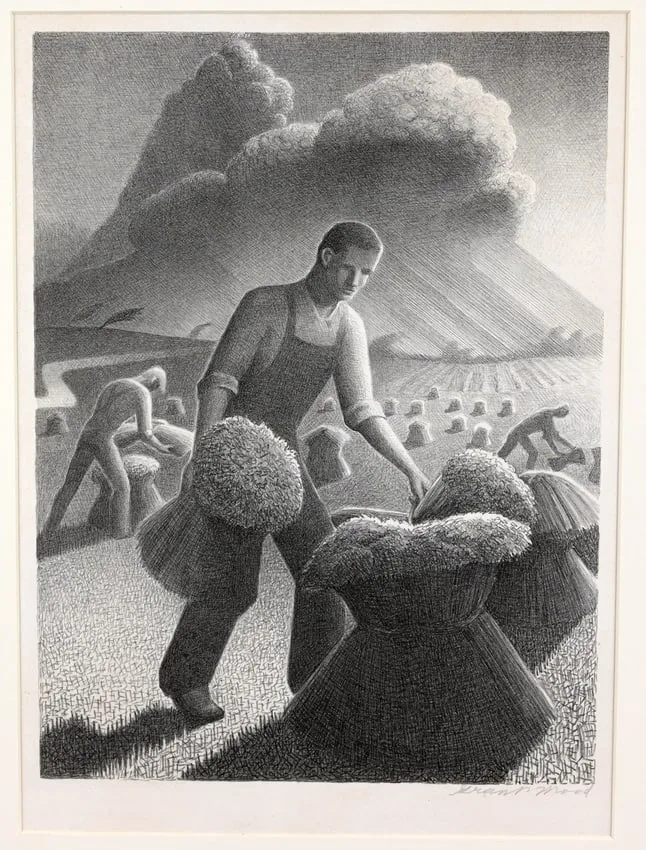 Approaching Storm by Grant Wood, 1940, Lithograph, sold Apr 2026